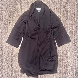 Joseph Ribkoff Wrap Design Cowl Neck Coverup Coat Women's Black Size 4